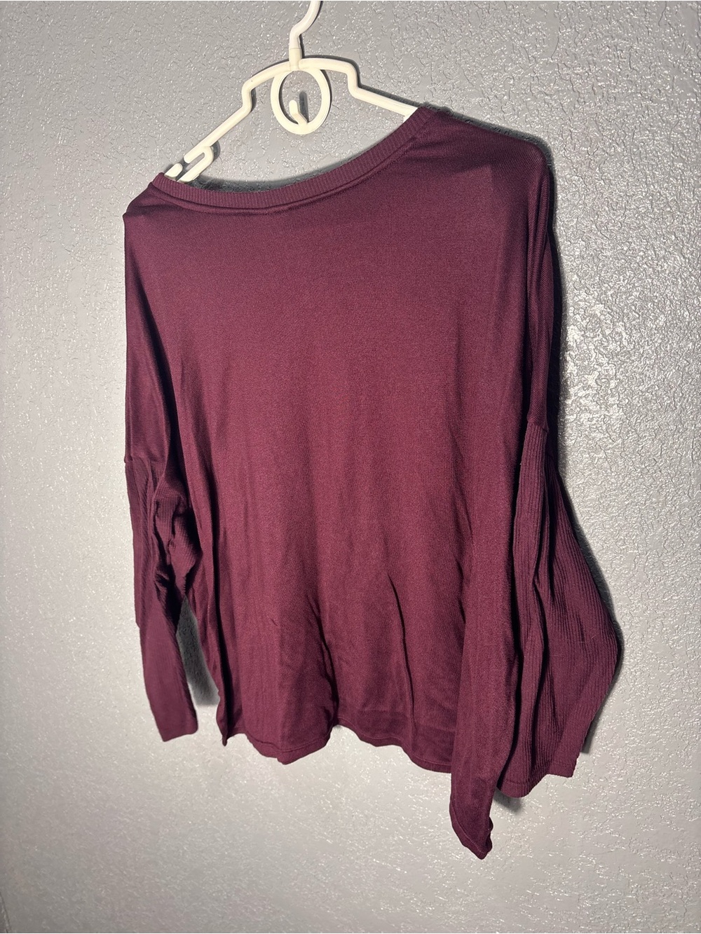 Women's Long Sleeve Relaxed Top - Plum - Picture 3 of 3
